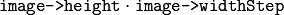 \texttt{image->height} \cdot \texttt{image->widthStep}