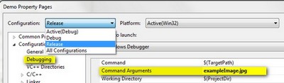 Visual Studio Command Line Arguments
