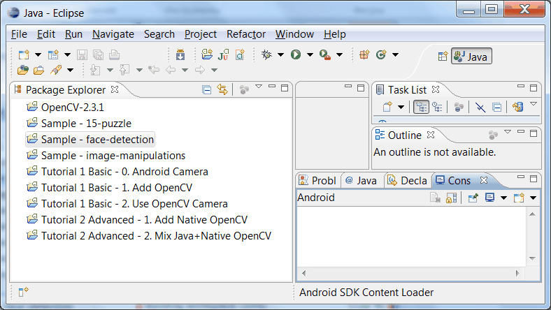 OpenCV package imported into Eclipse