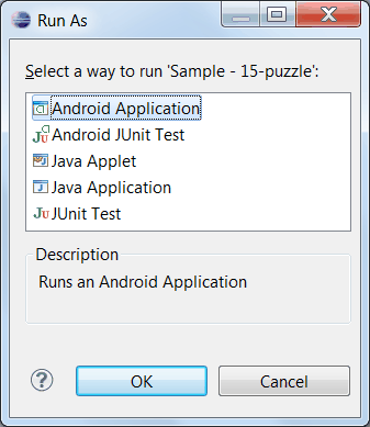 Run sample as Android Application