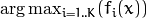 \arg\max_{i=1..K}(f_i(x))