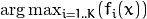 \arg\max_{i=1..K}(f_i(x))