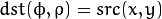 dst( \phi , \rho ) = src(x,y)