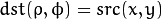 dst( \rho , \phi ) = src(x, y)