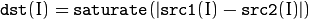 \texttt{dst}(I) =  \texttt{saturate} (| \texttt{src1}(I) -  \texttt{src2}(I)|)