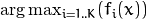 \arg\max_{i=1..K}(f_i(x))