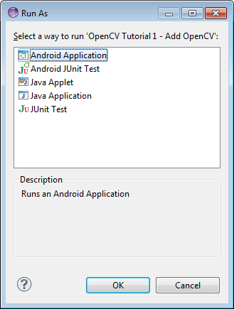 Run sample as Android Application