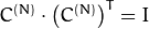 C^{(N)} \cdot \left(C^{(N)}\right)^T = I