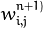 w^{n+1)}_{i,j}