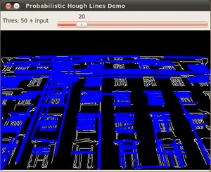 Result of detecting lines with Hough Transform