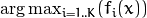 \arg\max_{i=1..K}(f_i(x))