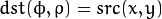 dst( \phi , \rho ) = src(x,y)