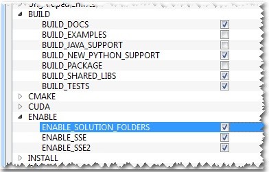 Set the Solution Folders and the parts you want to build
