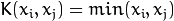 K(x_i, x_j) = min(x_i,x_j)