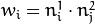 w_i=n^1_i\cdot n^2_j
