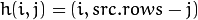 h( i, j ) = (i, src.rows - j)