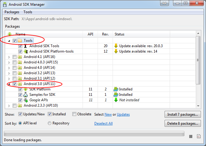 Android software development kit sdk for windows 7