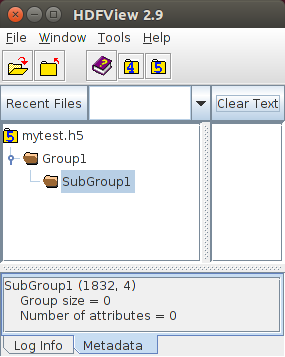 Visualization of groups using the HDFView tool